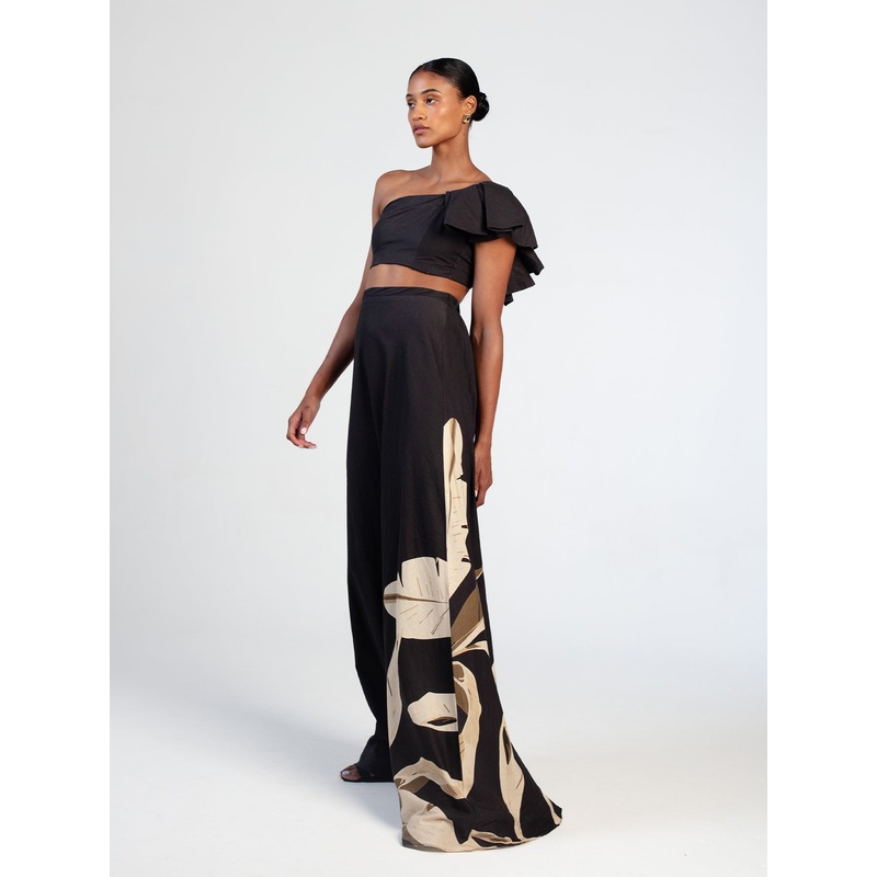 Printed Linen Dee Top - Sierra Noir