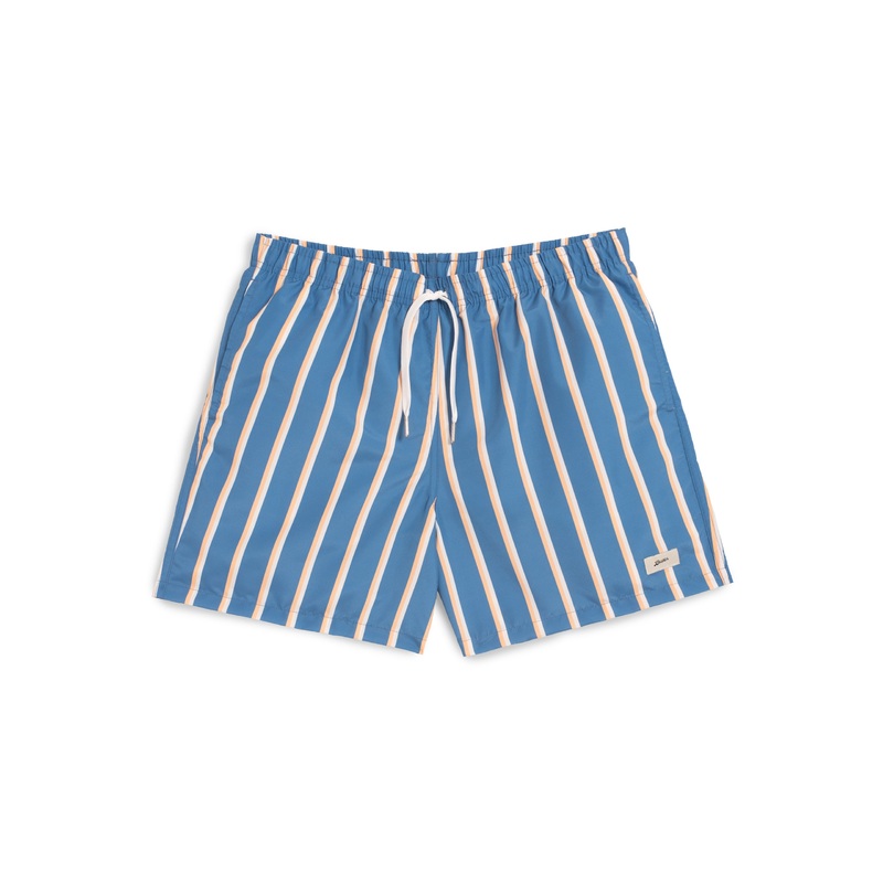 Yellow & White Fine Stripe Swim Trunk