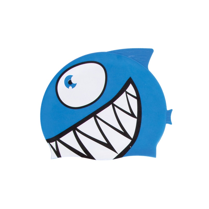 Funny Silicone Swim Cap - Blue Fish