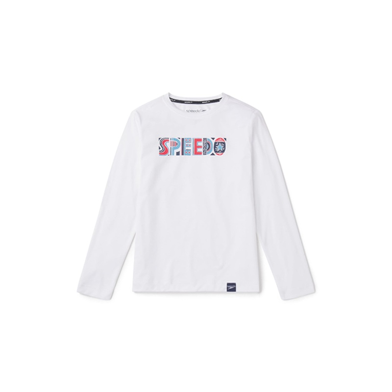 Long Sleeve Swim T-Shirt - Graphic White