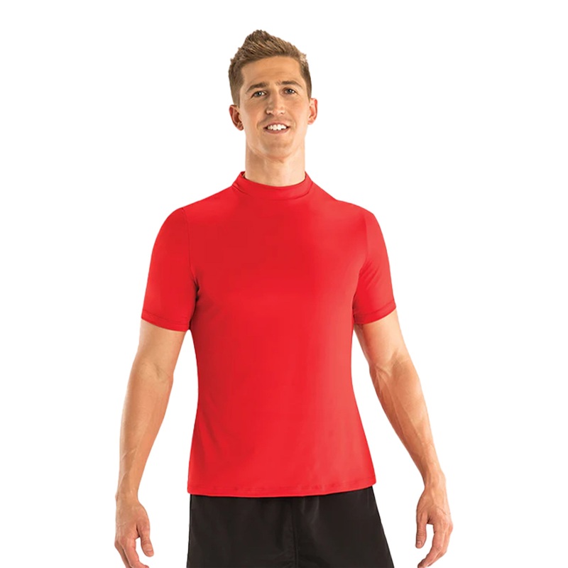 Men's Shorts Sleeves Rashguard - Red
