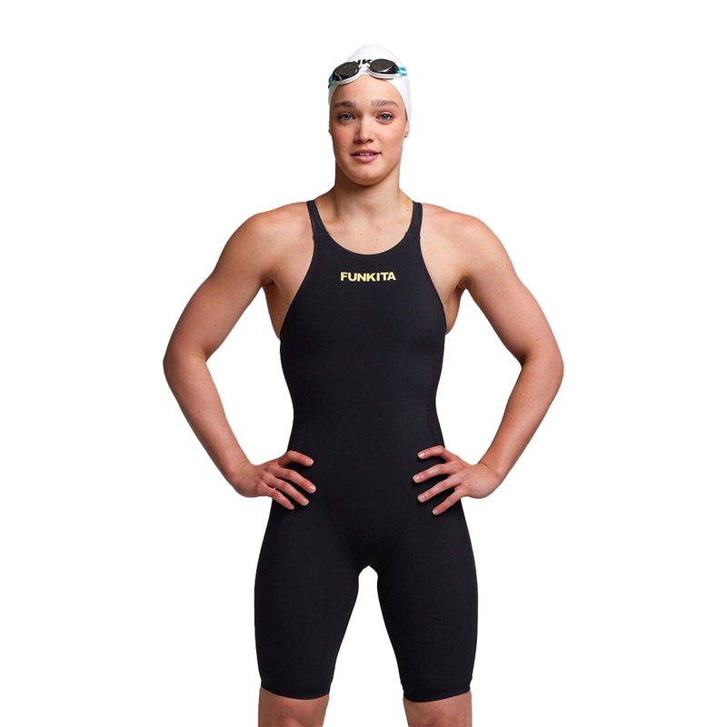 Women's Apex Viper Open Back Kneeskin Racing Suit - Black Mint
