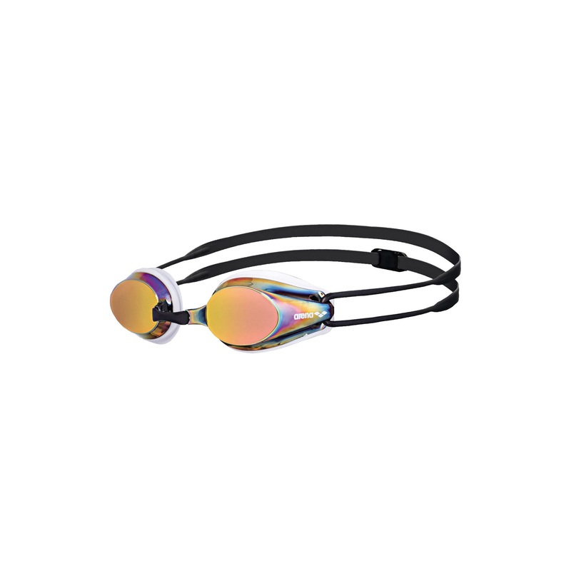 Tracks Mirror Swim Goggles - White/Red copper/Black