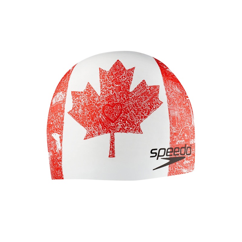 Canadian Maple Leaf Silicone Swim Cap