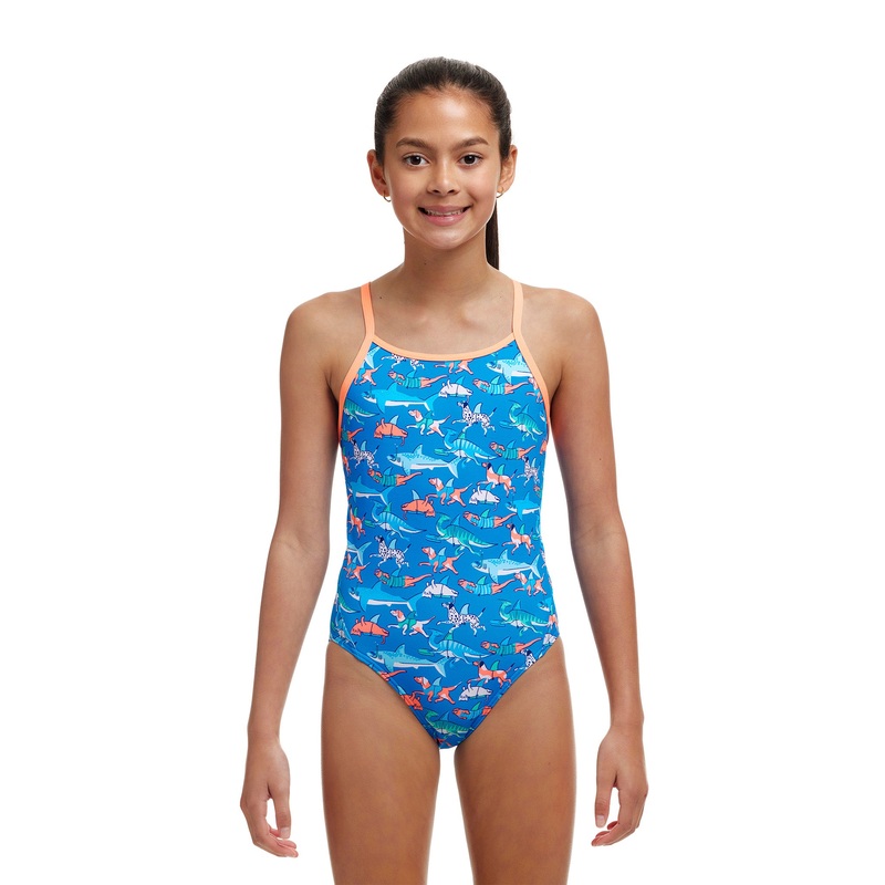 Girl's Diamond Back One Piece Swimsuit - Fin Swimming