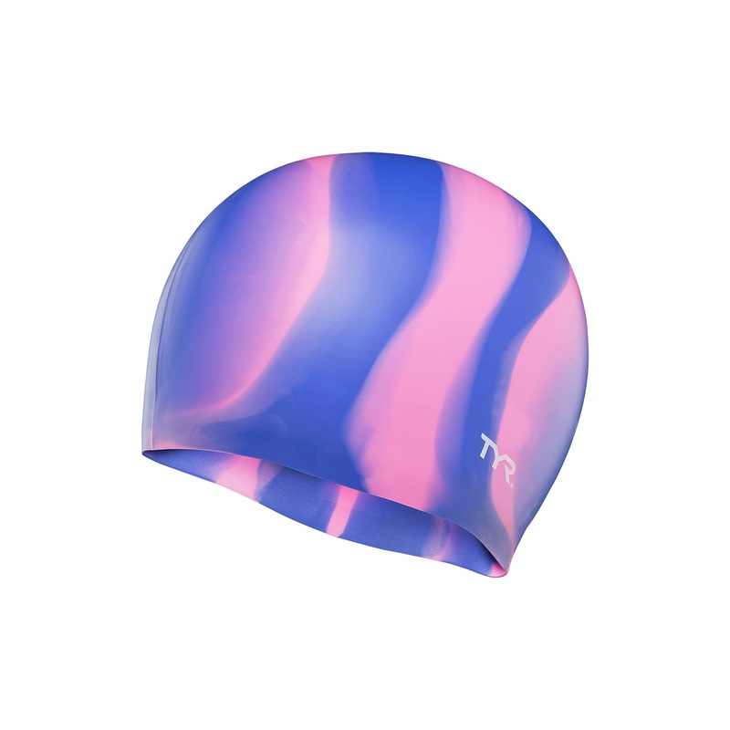 Tie Dye Silicone Swimming Cap - Purple/Pink/Multi