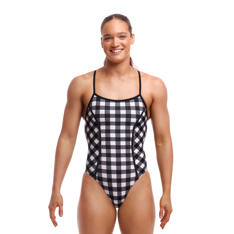 Women's Bond Girl One Piece Swimsuit - Check Deck
