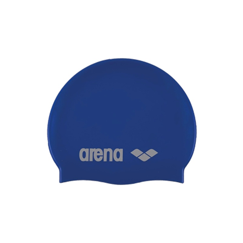 Classic Silicone Swim Cap - Blue/White