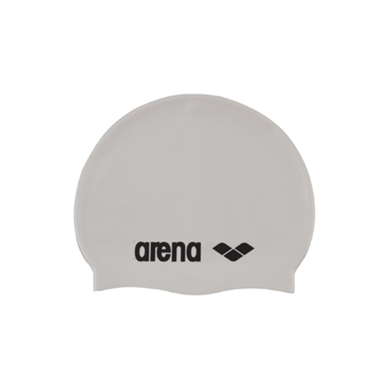 Classic Silicone Swim Cap - White/Black