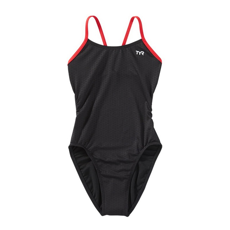 Girl's Hexa Cutoutfit Durafast Elite One Piece Swimsuit - Red