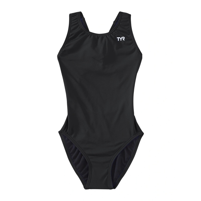 Girl's Maxfit Durafast Elite Solid One Piece Swimsuit - Black