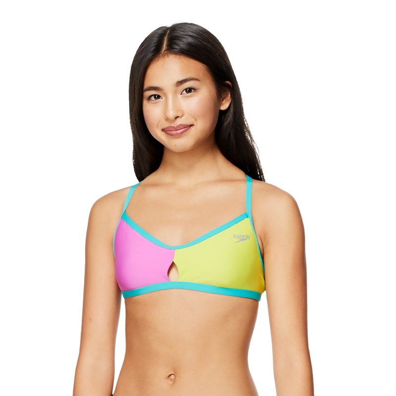 Woman's Tie Back Keyhole swimsuit top - Purple