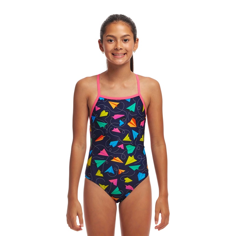 Girl's Single Strap One Piece Swimsuit - Fly Bye