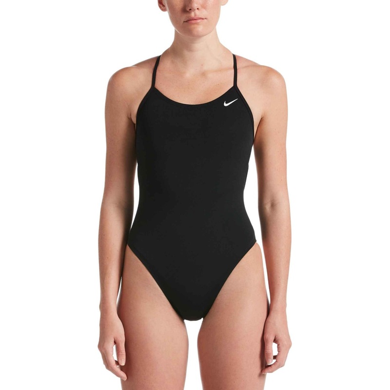 Woman's Hydrastrong Lace-Up Tie-Back One Piece Swimsuit - Black