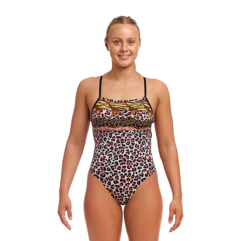 Woman's Single Strength One Piece Swimsuit - Zoo Life