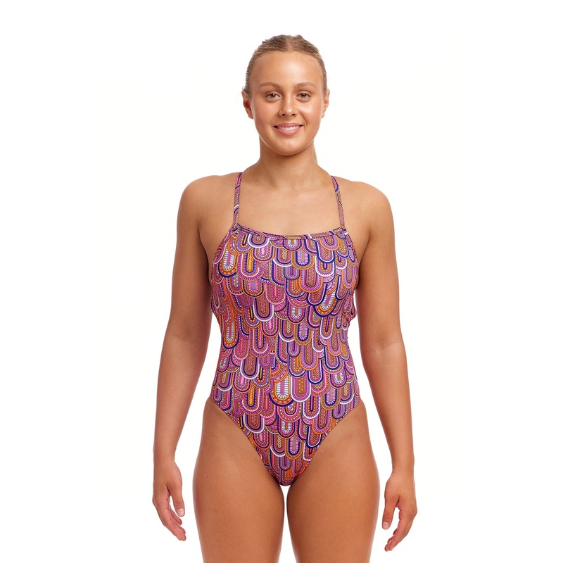 Woman's Strapped In One Piece Swimsuit - Learn to Fly