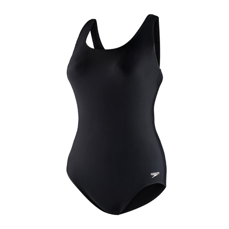 Women's Plus Moderate Ultra Black One Piece Swimsuit - Black