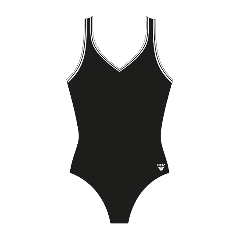 Women's V-Neck Simsuit - Black