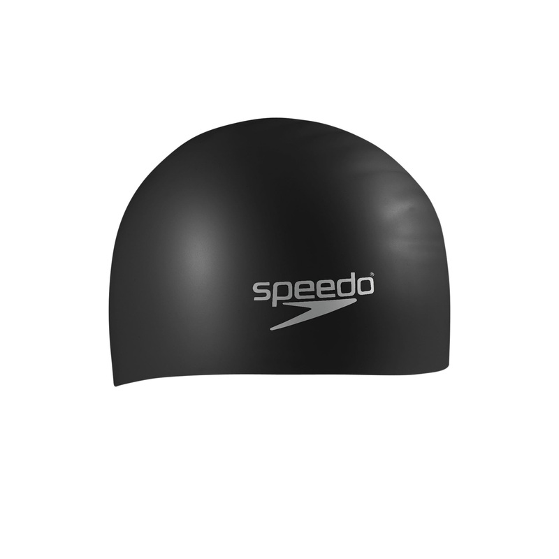 Silicone Long Hair Swim Cap - Black