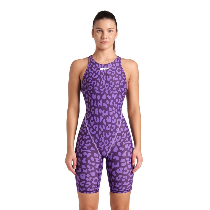 Women's Powerskin St Next Open Back Racing Suit L.E. - Leopard Skin Violet