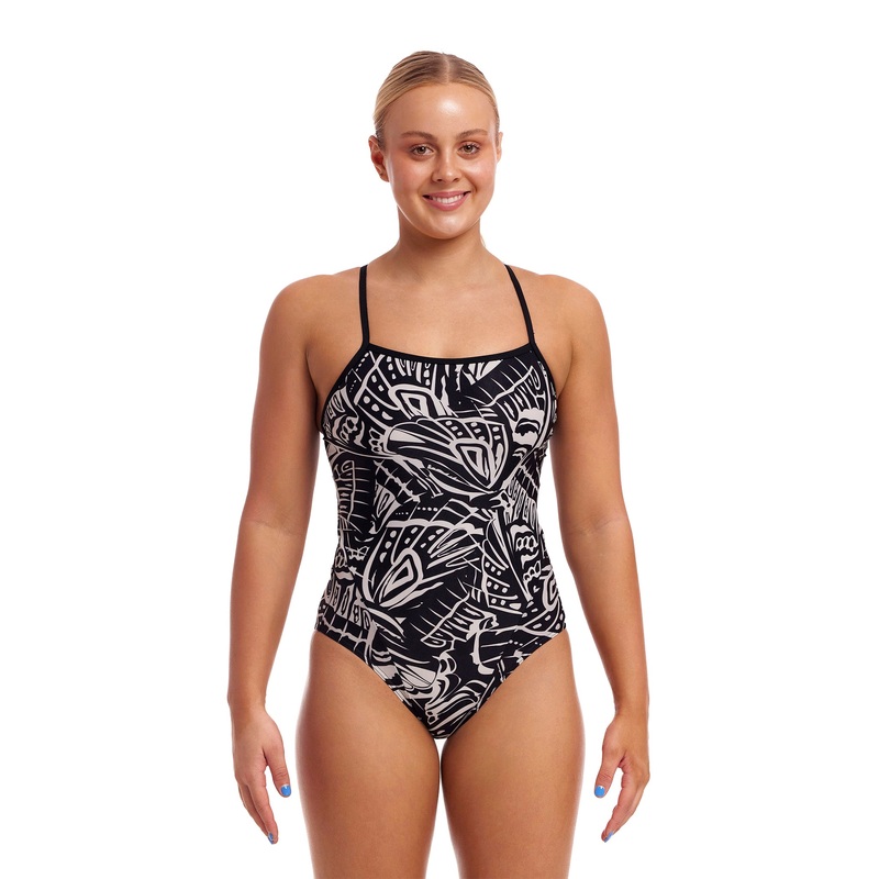Womens Single Strap One Piece Swimsuit - Night Flyer