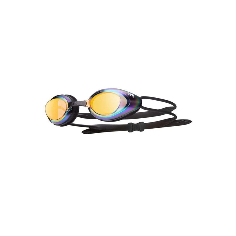 Blackhawk Mirrored Racing Swim Goggles - Gold/Rainbow/Black