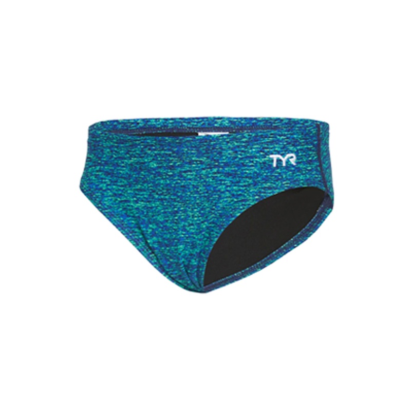Boys Lapped Racer Brief Swimsuit - Blue/Green