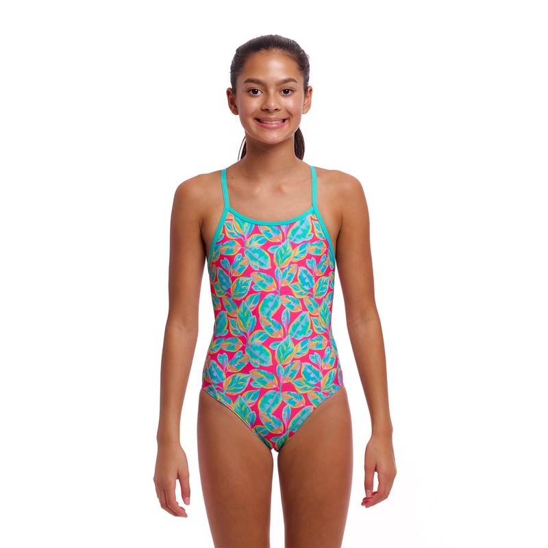 Girl's Diamond Back One Piece Swimsuit - Planted Pink