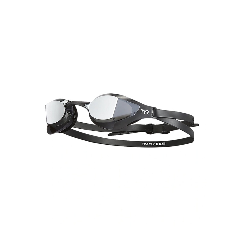 Tracer-X RZR Mirrored Racing Swim Goggle - Black/Grey