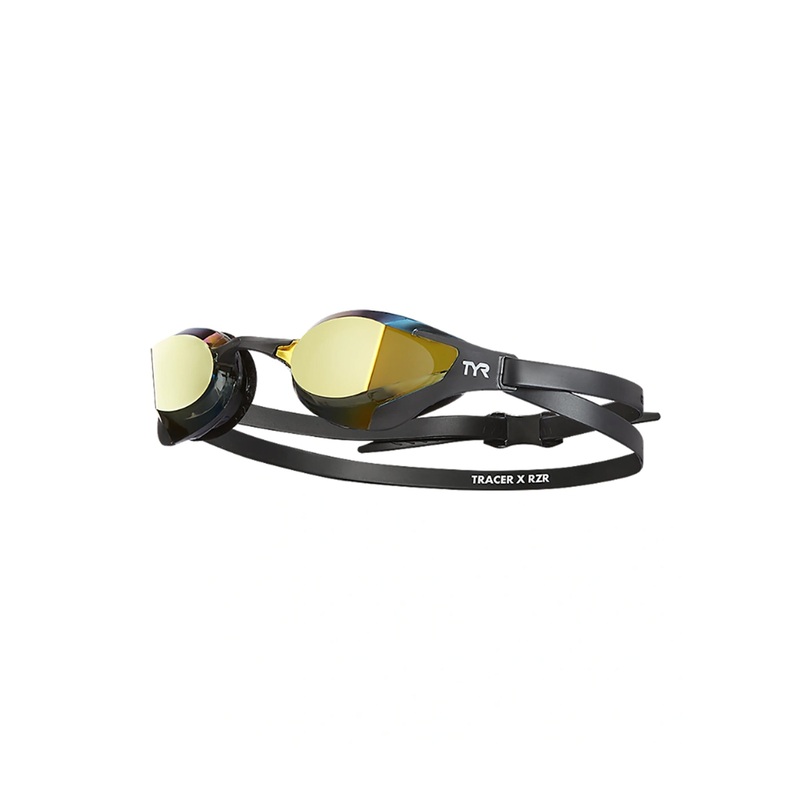 Tracer-X RZR Mirrored Racing Swim Goggle - Gold/Black