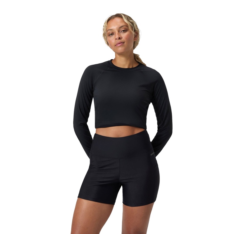 Women's 5" Solid Swim Shorts - Black