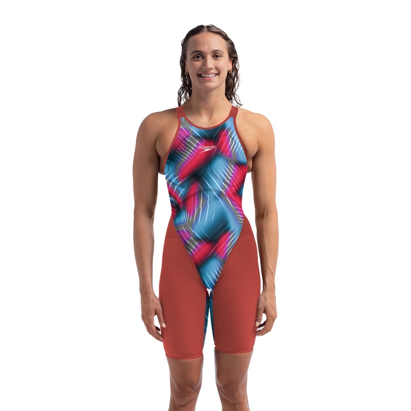 Women's Fastskin LZR Pure Valor 2.0 Kneeskin Open Back Racing Suit - Red/Blue