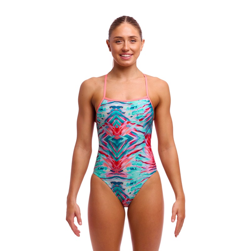 Women's Strapped In One Piece Swimsuit - Ripple Reflect